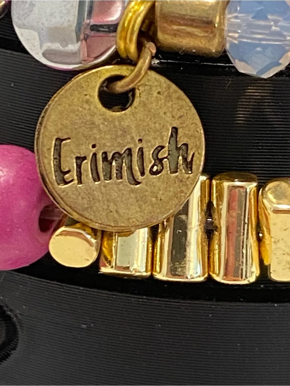 Erimish Beaded Bracelet Stack Set Stretch Layered Gemstone Silvertone Goldtone